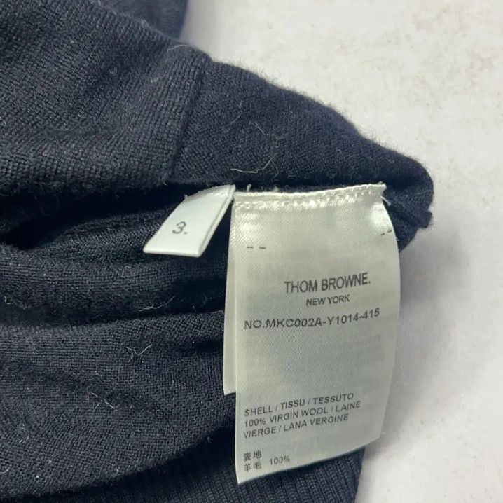 Thom Browne Thom Browne Blue Merino Wool V-Neck Cardigan Size US M / EU 48-50 / 2 - 5 Thumbnail