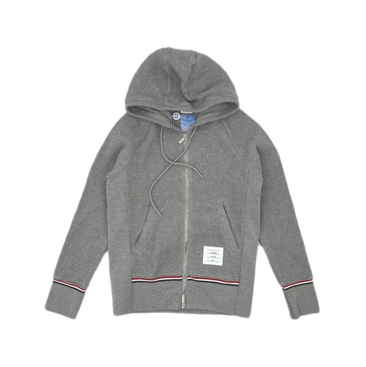 Thom Browne Thom Browne Gray Zip-Up Hooded Jacket Size US S / EU 44-46 / 1 - 2 Thumbnail