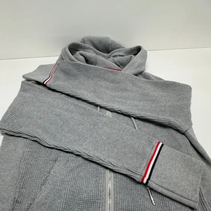 Thom Browne Thom Browne Gray Zip-Up Hooded Jacket Size US S / EU 44-46 / 1 - 10 Thumbnail