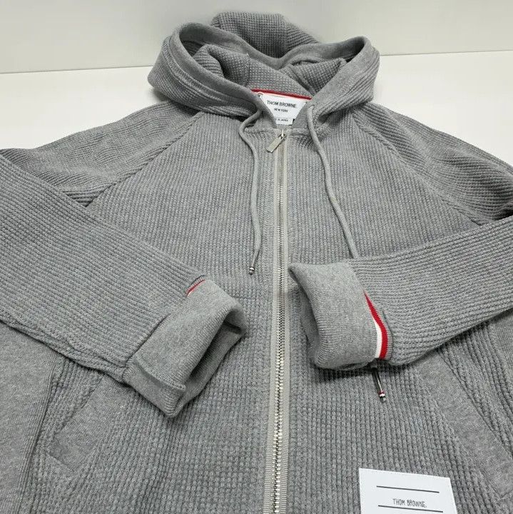 Thom Browne Thom Browne Gray Zip-Up Hooded Jacket Size US S / EU 44-46 / 1 - 11 Thumbnail