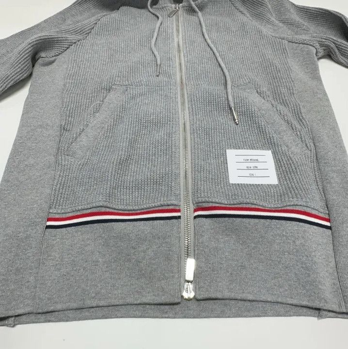 Thom Browne Thom Browne Gray Zip-Up Hooded Jacket Size US S / EU 44-46 / 1 - 8 Thumbnail