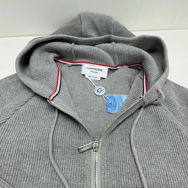 Thom Browne Thom Browne Gray Zip-Up Hooded Jacket Size US S / EU 44-46 / 1 - 12 Thumbnail