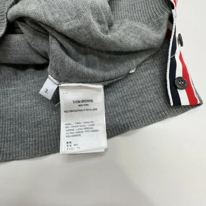 Thom Browne Thom Browne Gray Striped Detail Crewneck Sweater Size US M / EU 48-50 / 2 - 2 Thumbnail