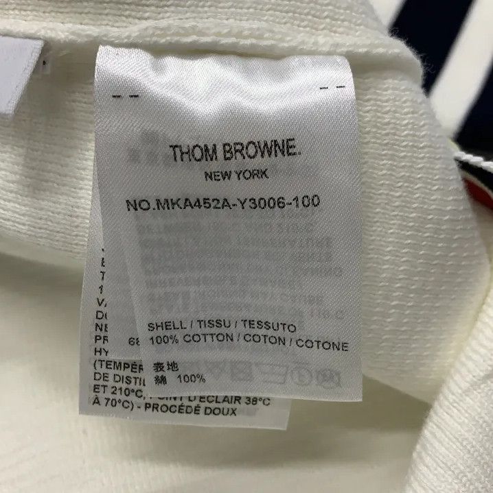 Thom Browne Thom Browne White Ribbed Detail Sweater for Men Size US M / EU 48-50 / 2 - 2 Thumbnail