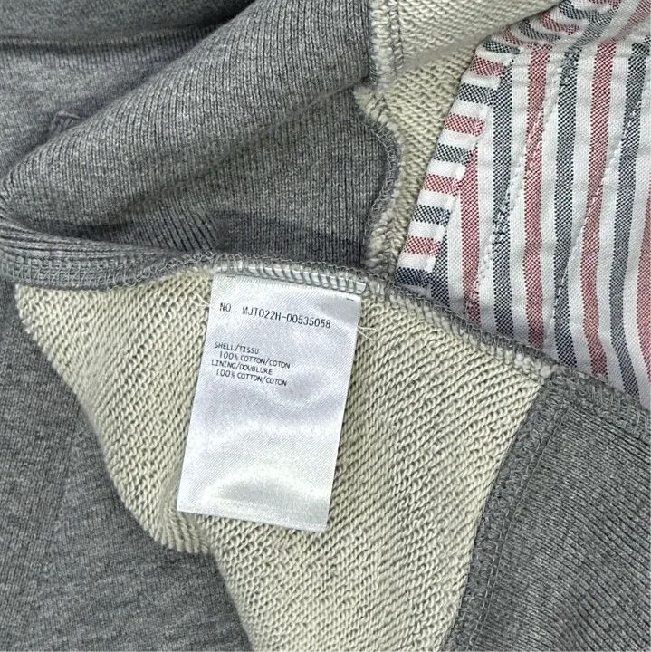 Thom Browne Thom Browne Gray IVY Boy Hoodie with Stripes Size US M / EU 48-50 / 2 - 2 Thumbnail