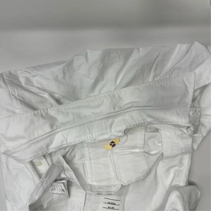 Thom Browne Thom Browne White Long Sleeve Oxford Shirt Size US S / EU 44-46 / 1 - 6 Thumbnail