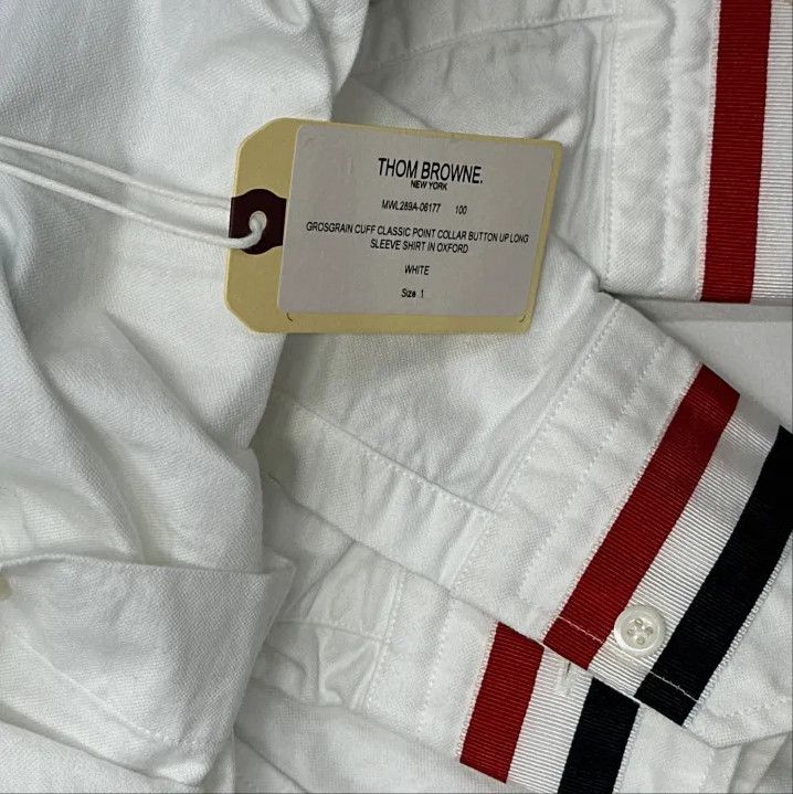 Thom Browne Thom Browne White Long Sleeve Oxford Shirt Size US S / EU 44-46 / 1 - 2 Thumbnail