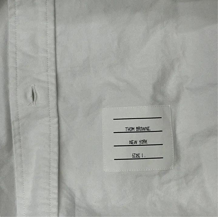 Thom Browne Thom Browne White Long Sleeve Oxford Shirt Size US S / EU 44-46 / 1 - 4 Thumbnail