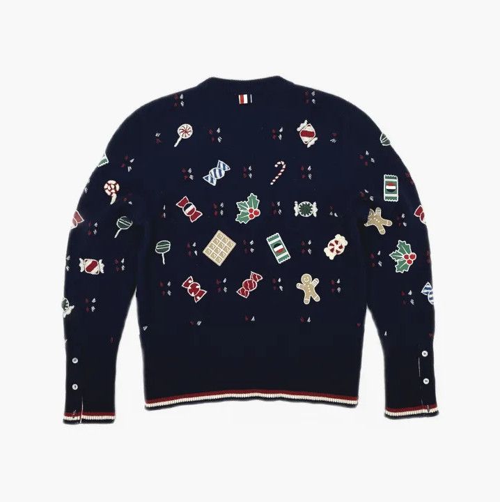 Thom Browne Thom Browne Colorful Knitted Sweater with Holiday Motifs Size US S / EU 44-46 / 1 - 3 Thumbnail