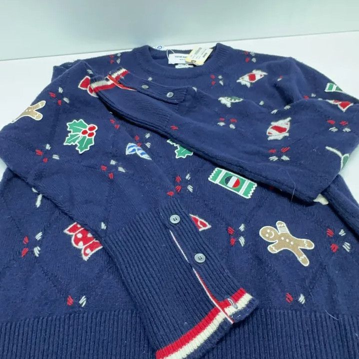 Thom Browne Thom Browne Colorful Knitted Sweater with Holiday Motifs Size US S / EU 44-46 / 1 - 10 Thumbnail