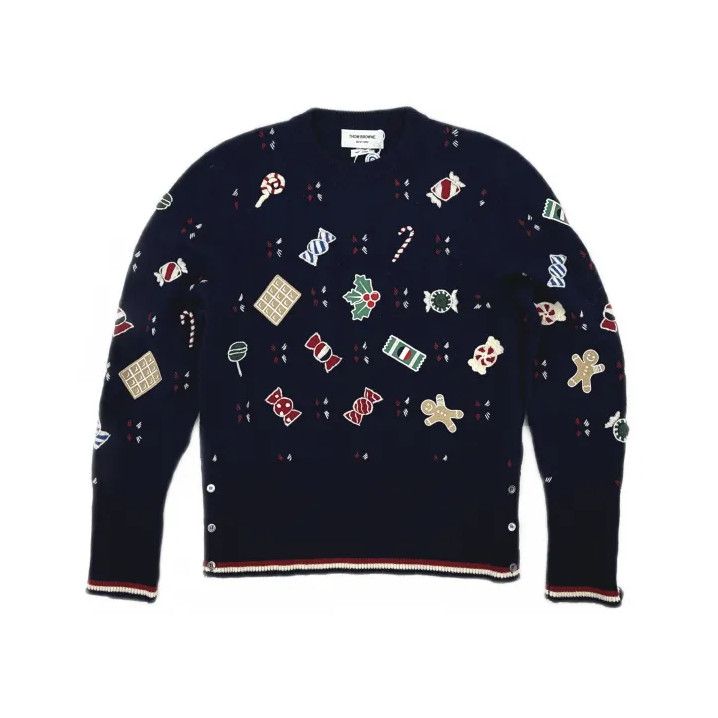 Thom Browne Thom Browne Colorful Knitted Sweater with Holiday Motifs Size US S / EU 44-46 / 1 - 2 Thumbnail