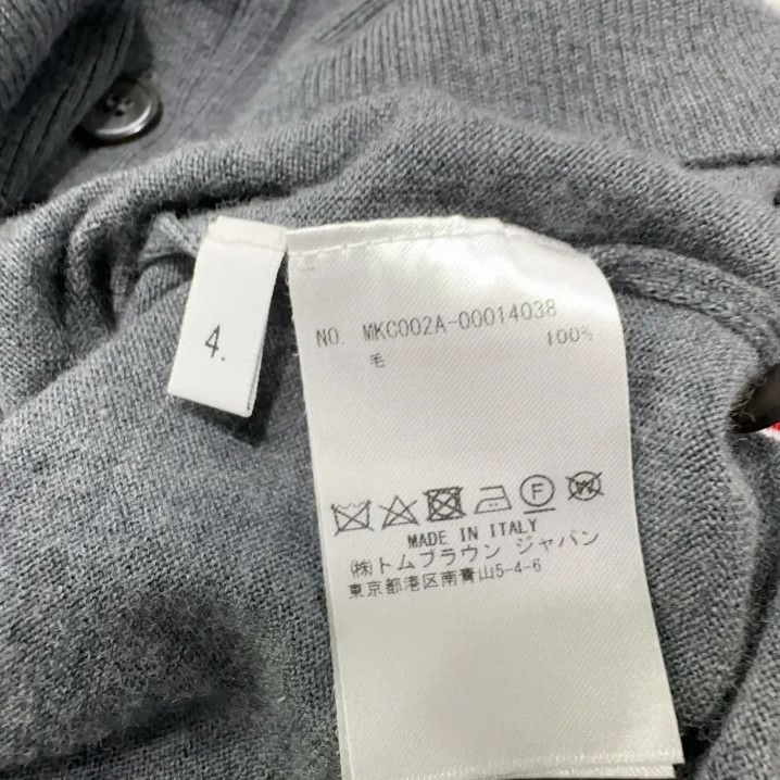Thom Browne Thom Browne Classic Grey V-Neck Cardigan Sweater Size US S / EU 44-46 / 1 - 5 Thumbnail