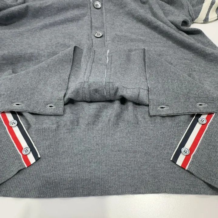 Thom Browne Thom Browne Classic Grey V-Neck Cardigan Sweater Size US S / EU 44-46 / 1 - 8 Thumbnail