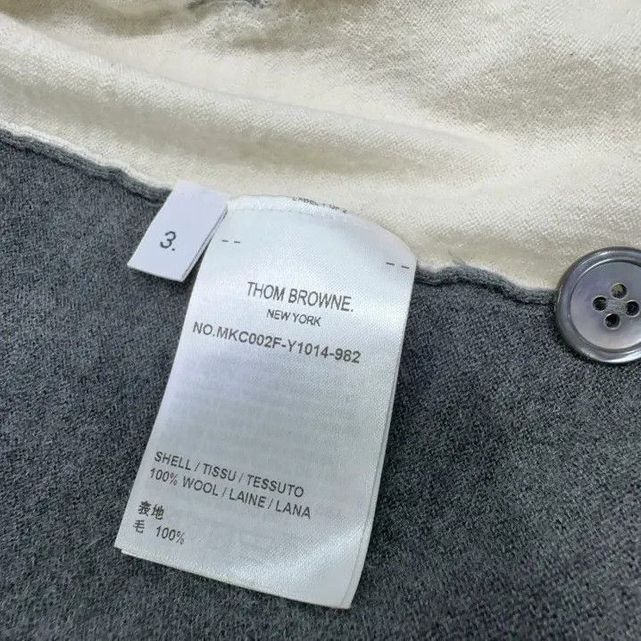 Thom Browne Thom Browne Gray V-Neck Striped Cardigan Sweater Size US M / EU 48-50 / 2 - 5 Thumbnail