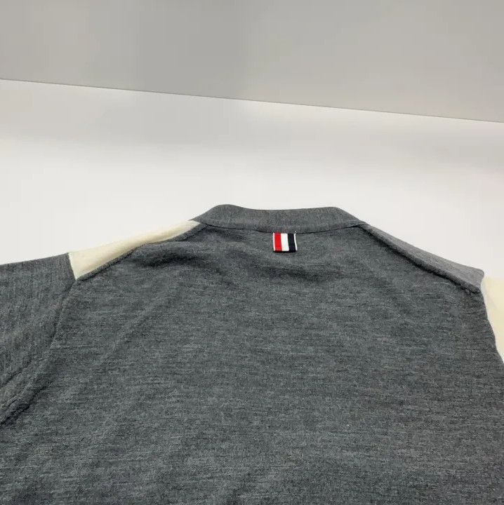 Thom Browne Thom Browne Gray V-Neck Striped Cardigan Sweater Size US M / EU 48-50 / 2 - 14 Thumbnail