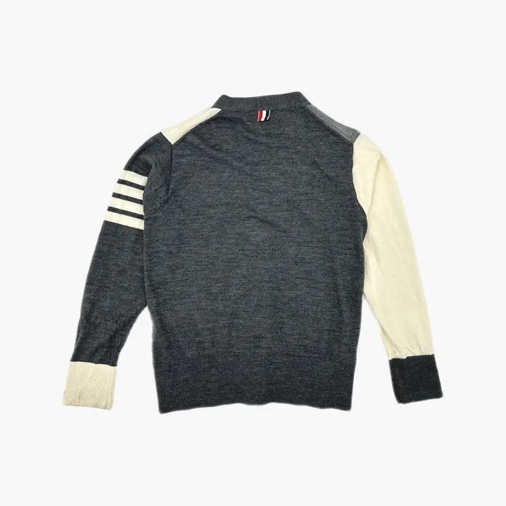 Thom Browne Thom Browne Gray V-Neck Striped Cardigan Sweater Size US M / EU 48-50 / 2 - 3 Thumbnail