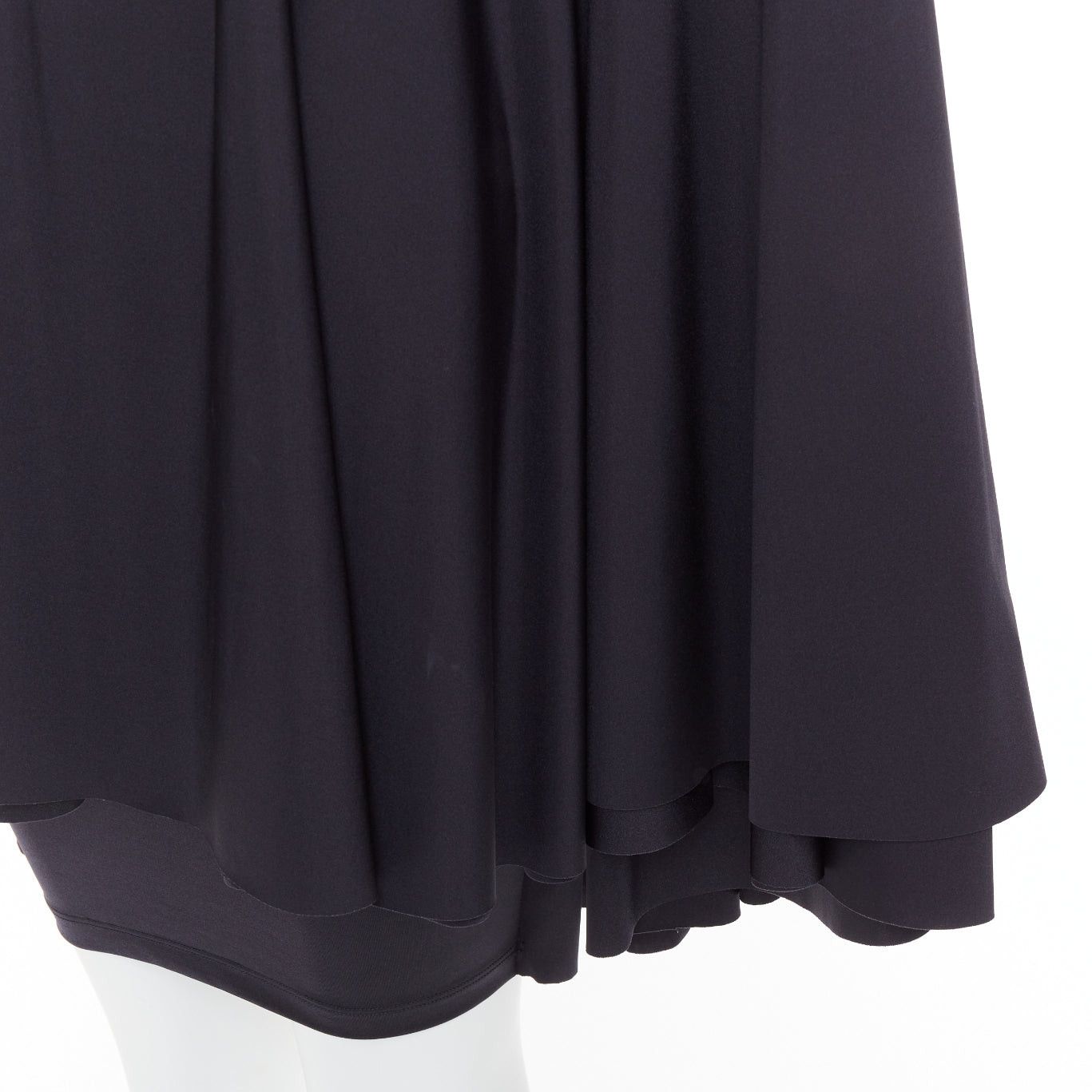 Balenciaga BALENCIAGA Demna 2019 black spandex caped vacuum sucked back bodycon dress FR34 XS Size XS / US 0-2 / IT 36-38 - 7 Thumbnail