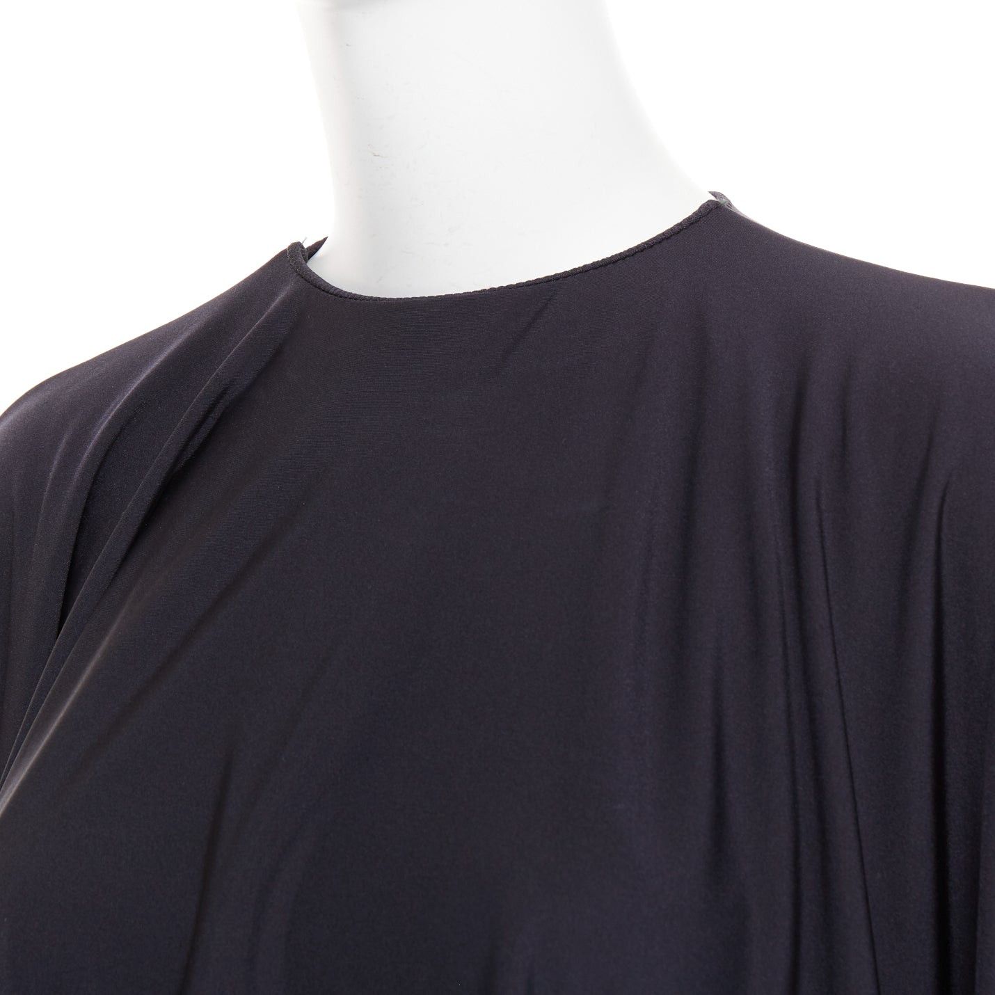 Balenciaga BALENCIAGA Demna 2019 black spandex caped vacuum sucked back bodycon dress FR34 XS Size XS / US 0-2 / IT 36-38 - 6 Thumbnail