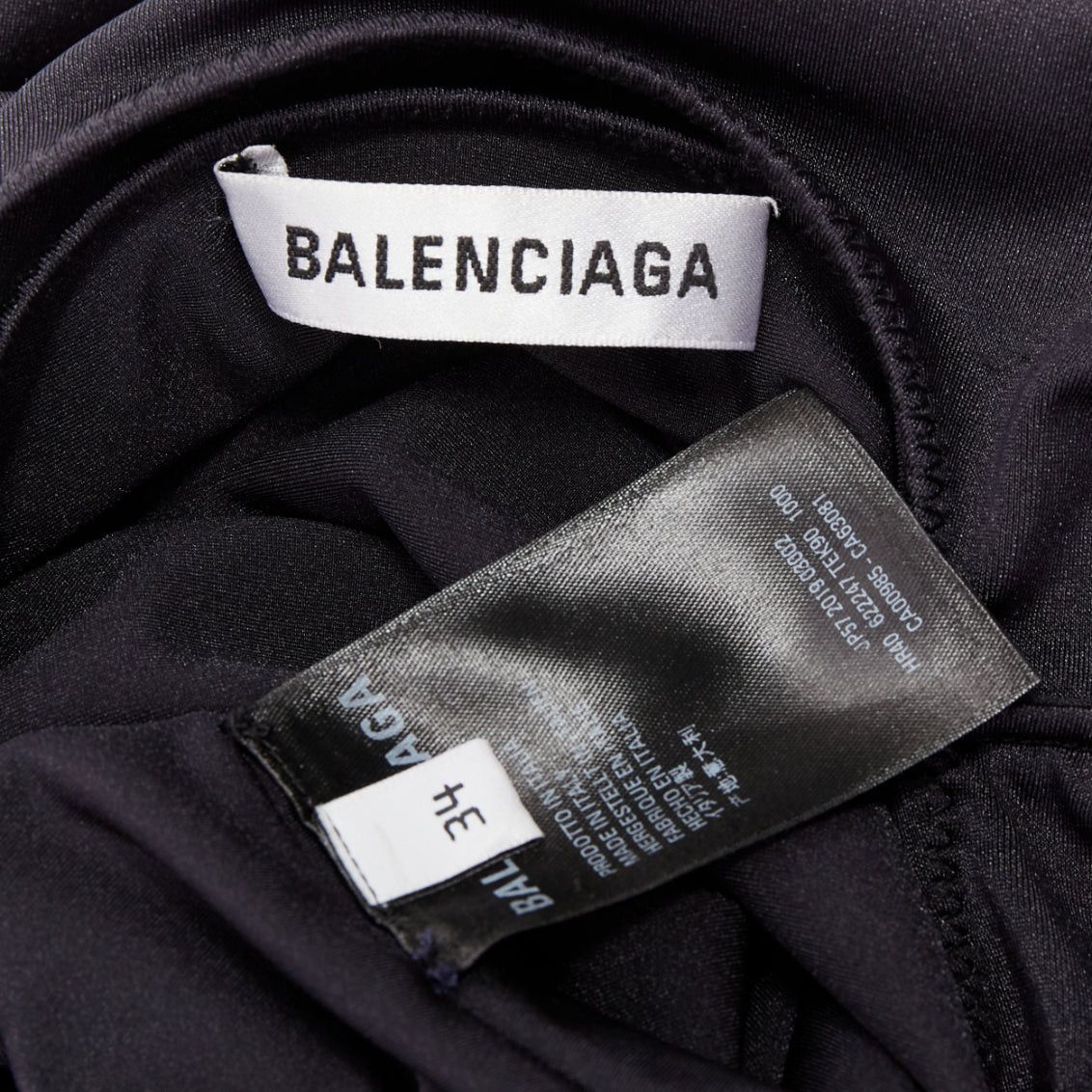 Balenciaga BALENCIAGA Demna 2019 black spandex caped vacuum sucked back bodycon dress FR34 XS Size XS / US 0-2 / IT 36-38 - 9 Thumbnail