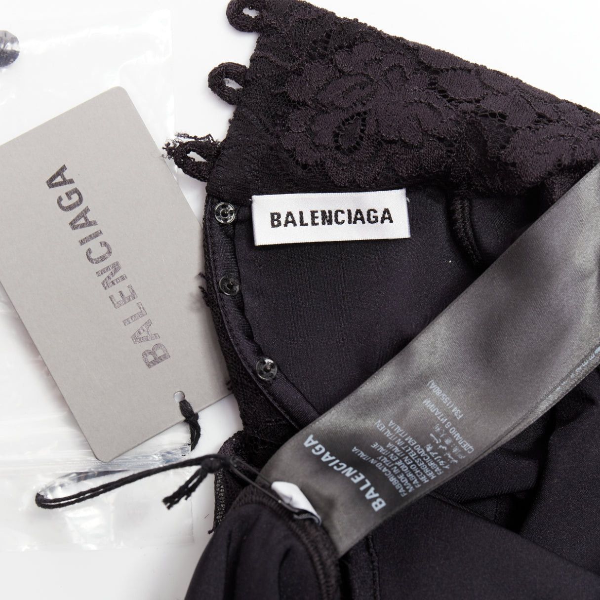 Balenciaga BALENCIAGA Demna 2022 black lace mock neck glove top FR34 XS Kim Kardashian Size XS / US 0-2 / IT 36-38 - 8 Thumbnail