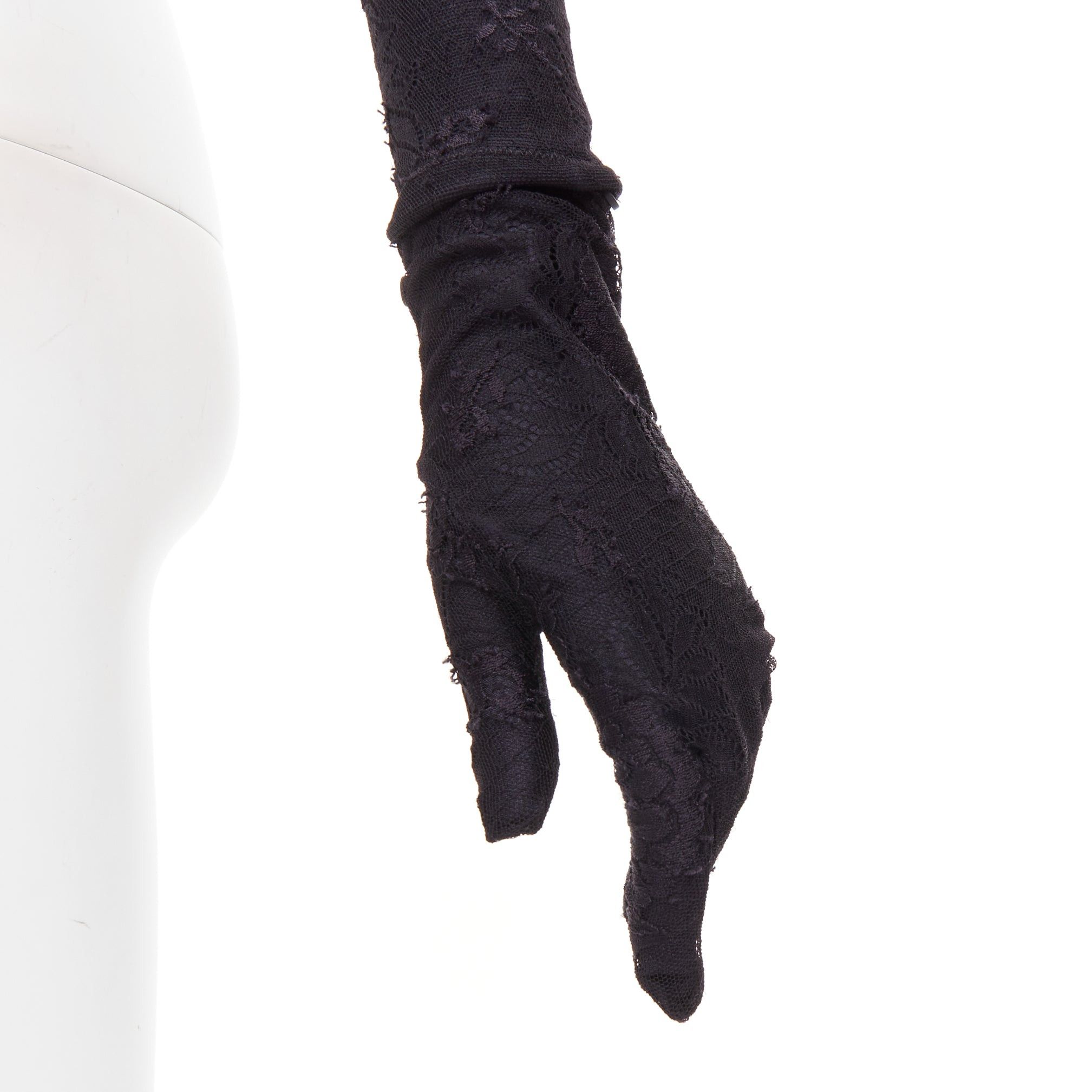 Balenciaga BALENCIAGA Demna 2022 black lace mock neck glove top FR34 XS Kim Kardashian Size XS / US 0-2 / IT 36-38 - 2 Thumbnail