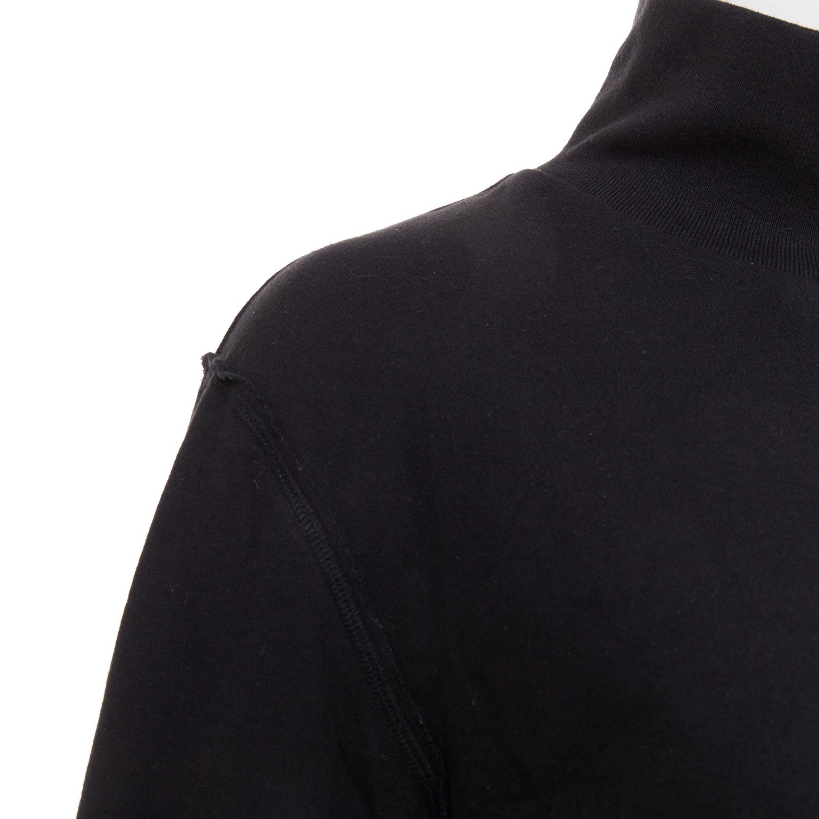 Balenciaga BALENCIAGA Demna 2020 black fleece lined distressed inside out turtleneck top M Size M / US 6-8 / IT 42-44 - 2 Thumbnail