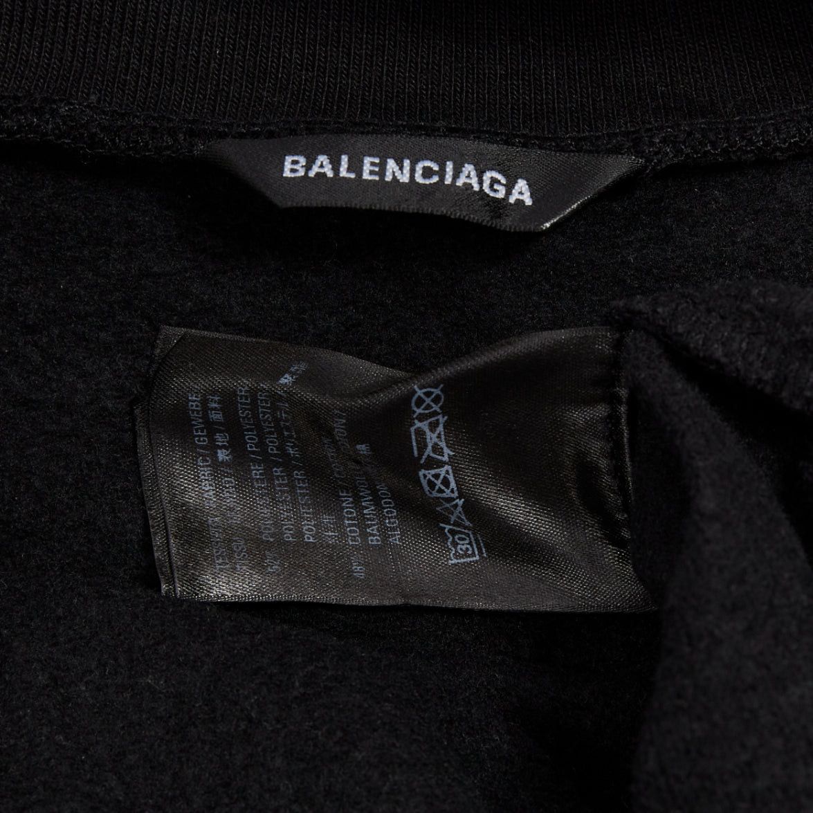 Balenciaga BALENCIAGA Demna 2020 black fleece lined distressed inside out turtleneck top M Size M / US 6-8 / IT 42-44 - 8 Thumbnail
