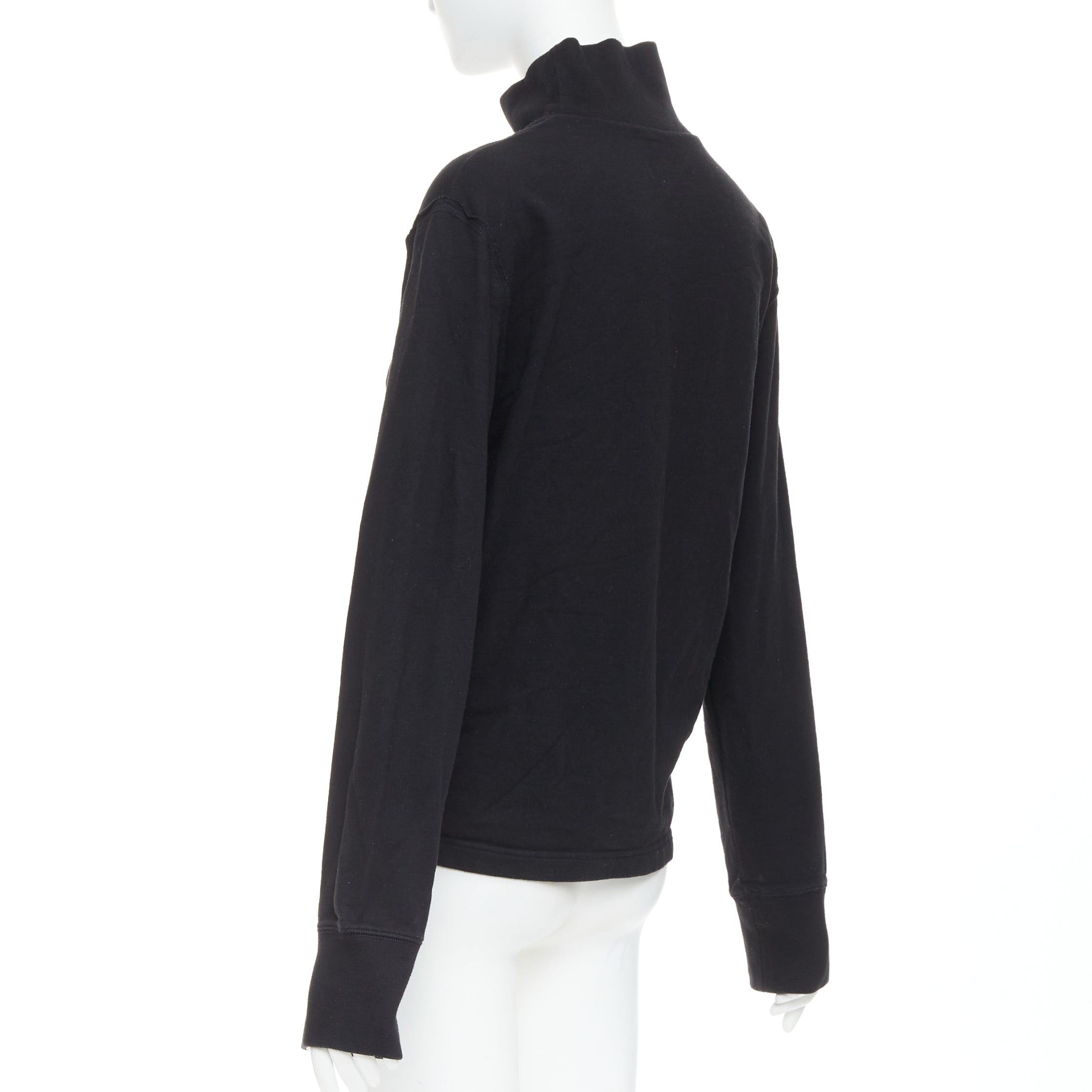 Balenciaga BALENCIAGA Demna 2020 black fleece lined distressed inside out turtleneck top M Size M / US 6-8 / IT 42-44 - 6 Thumbnail