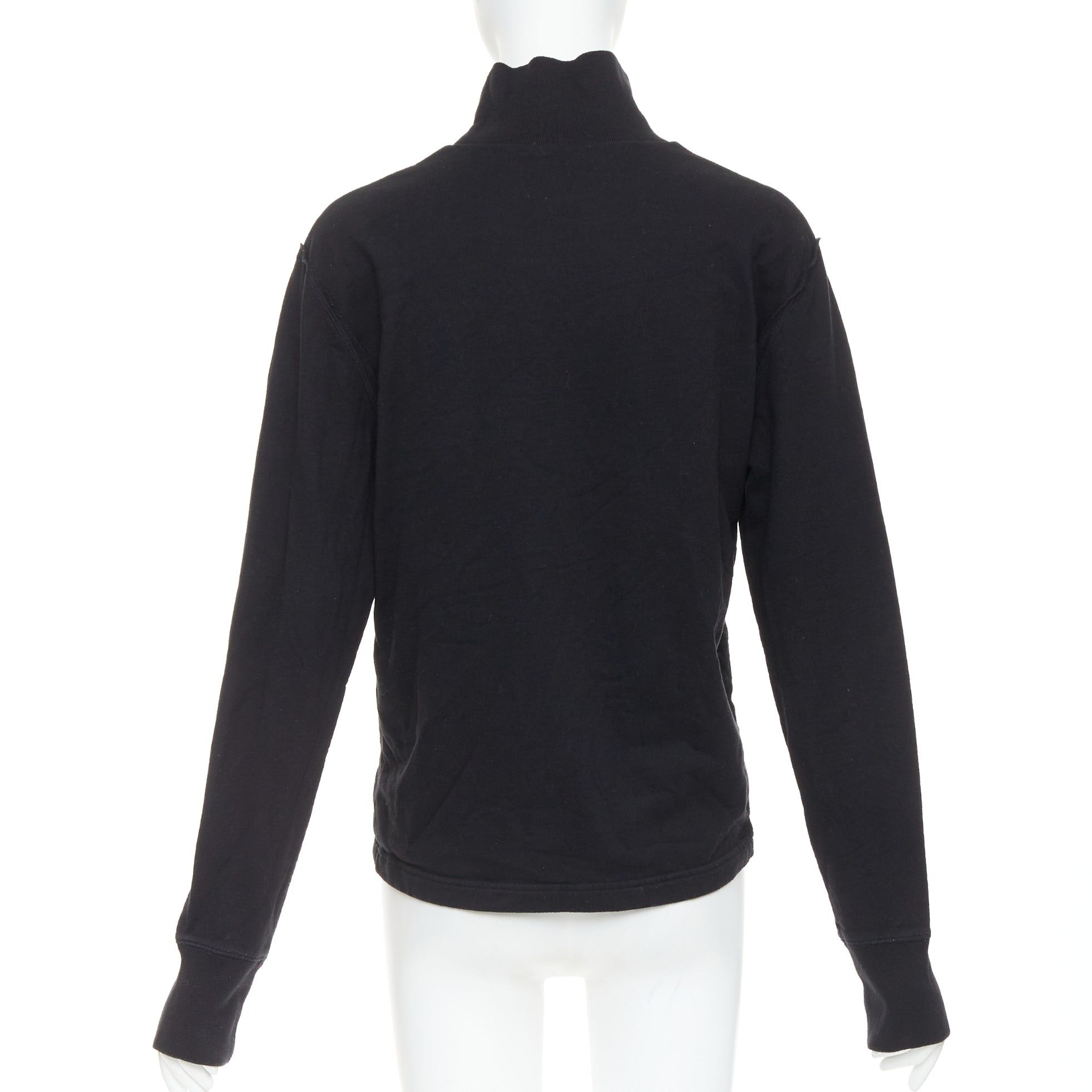 Balenciaga BALENCIAGA Demna 2020 black fleece lined distressed inside out turtleneck top M Size M / US 6-8 / IT 42-44 - 5 Thumbnail