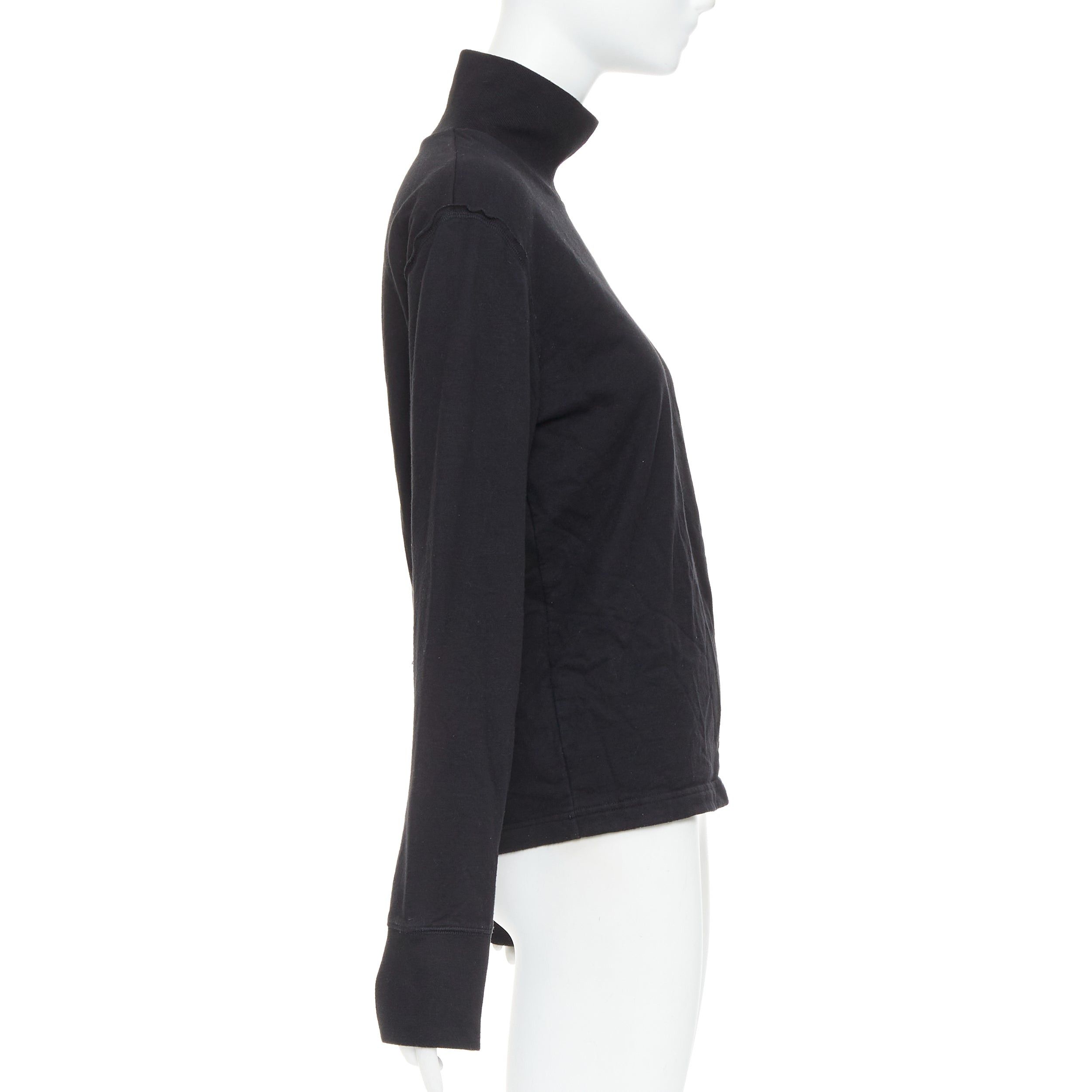 Balenciaga BALENCIAGA Demna 2020 black fleece lined distressed inside out turtleneck top M Size M / US 6-8 / IT 42-44 - 4 Thumbnail
