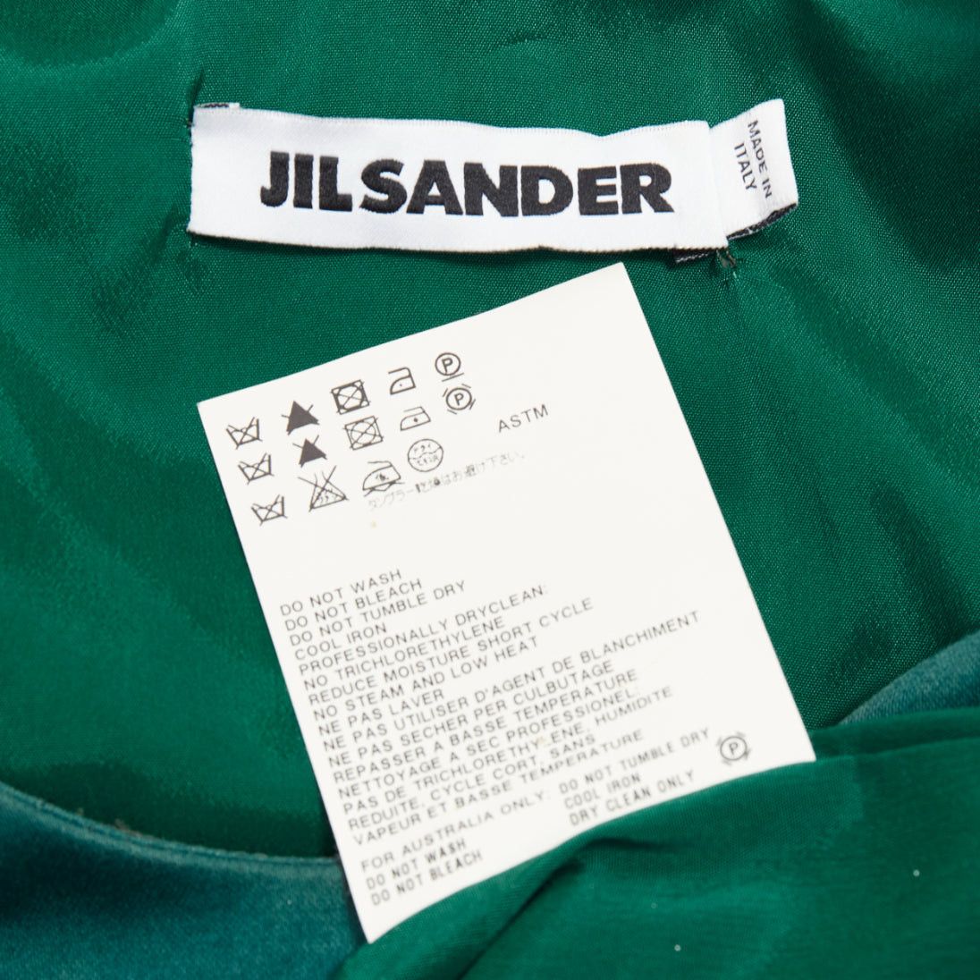 Jil Sander JIL SANDER green white cotton italic words graphic print cocoon dress FR32 XXS Size XS / US 0-2 / IT 36-38 - 8 Thumbnail