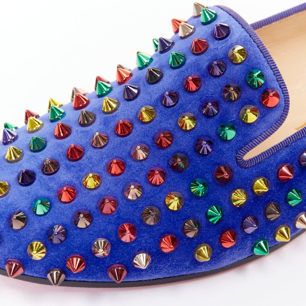 Christian Louboutin CHRISTIAN LOUBOUTIN Dandy Pik Pik Flat blue suede multicolor spike stud flats EU37 Size US 7 / IT 37 - 8 Thumbnail