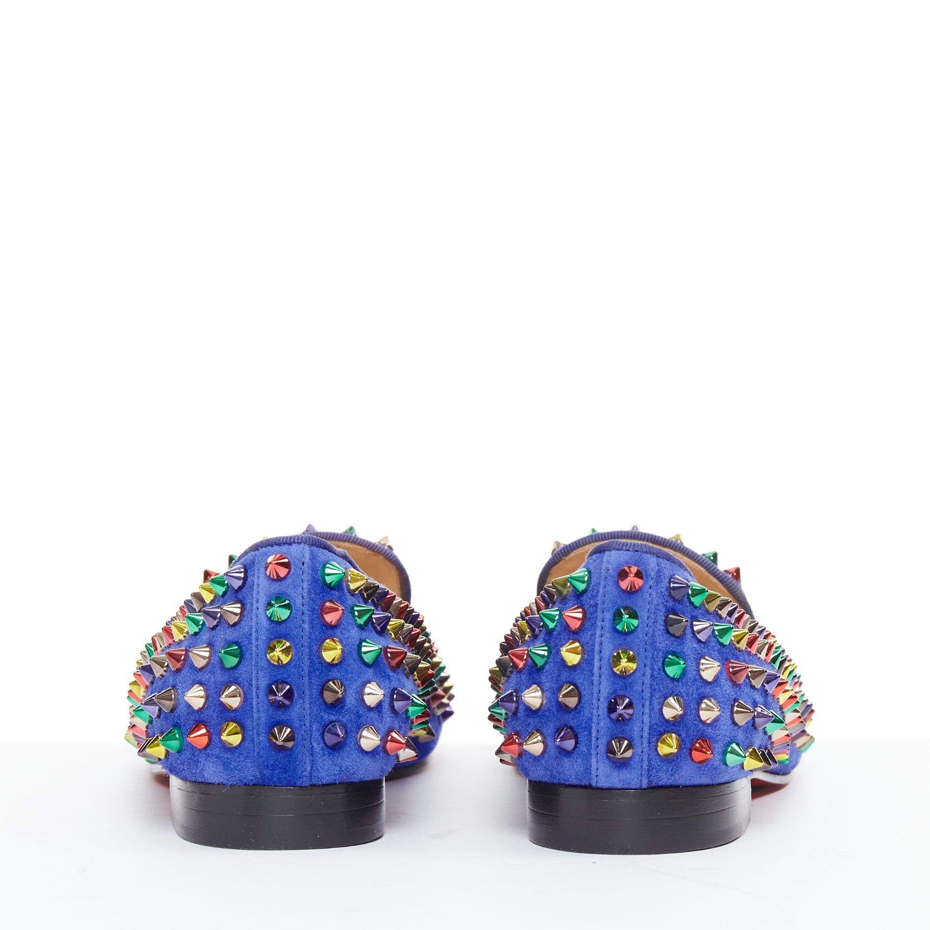 Christian Louboutin CHRISTIAN LOUBOUTIN Dandy Pik Pik Flat blue suede multicolor spike stud flats EU37 Size US 7 / IT 37 - 5 Thumbnail