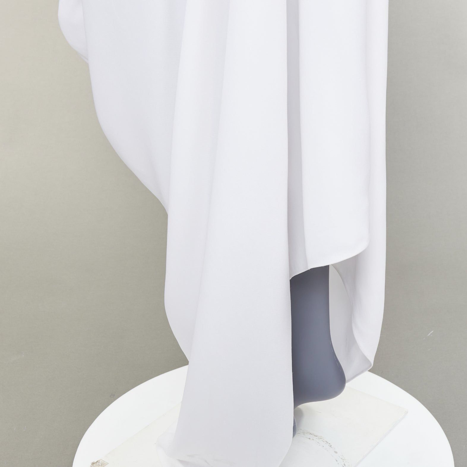 Salvatore Ferragamo FERRAGAMO Maximilian Davis 2023 Bridal Final Look optic white crystal draped asymmetric gown IT40 S Size S / US 4 / IT 40 - 8 Thumbnail