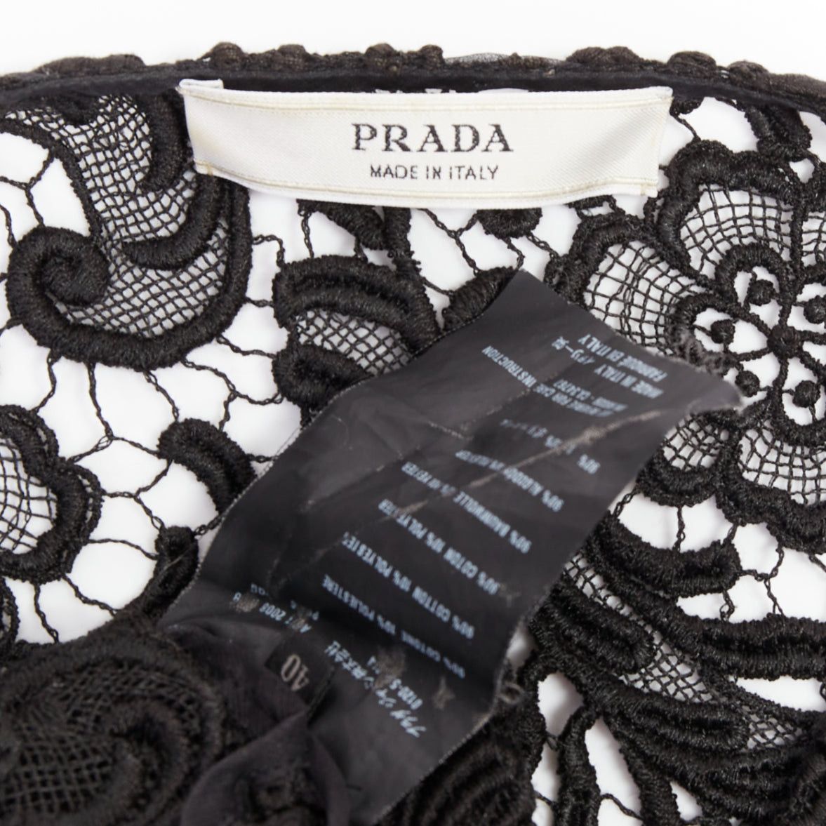 Prada rare PRADA 2008 Vintage black 3D guipure sheer lace cropped jacket IT40 S Size S / US 4 / IT 40 - 8 Thumbnail