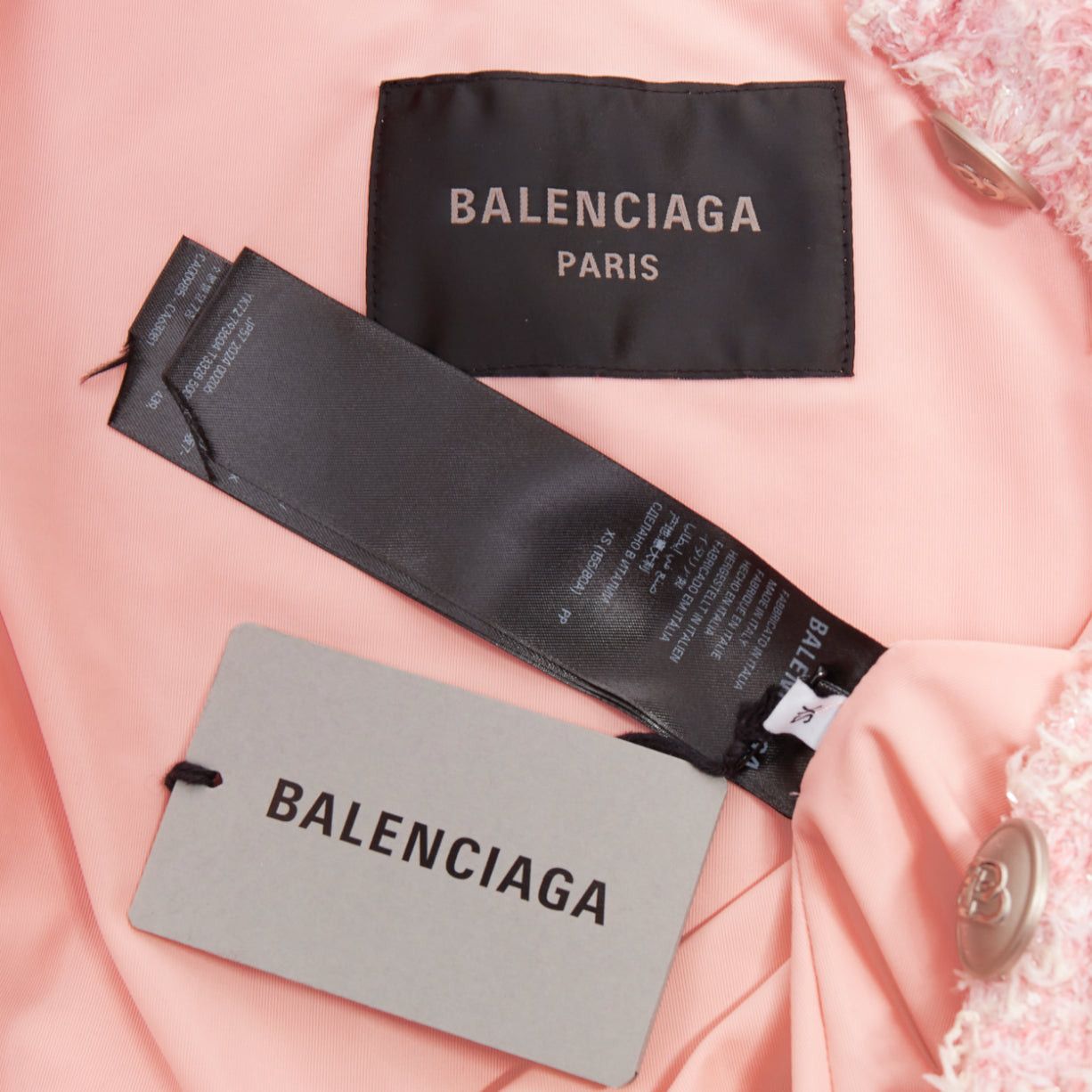 Balenciaga BALENCIAGA Demna 2024 pink cotton blend tweed BB logo cropped jacket XS Size S / US 4 / IT 40 - 9 Thumbnail