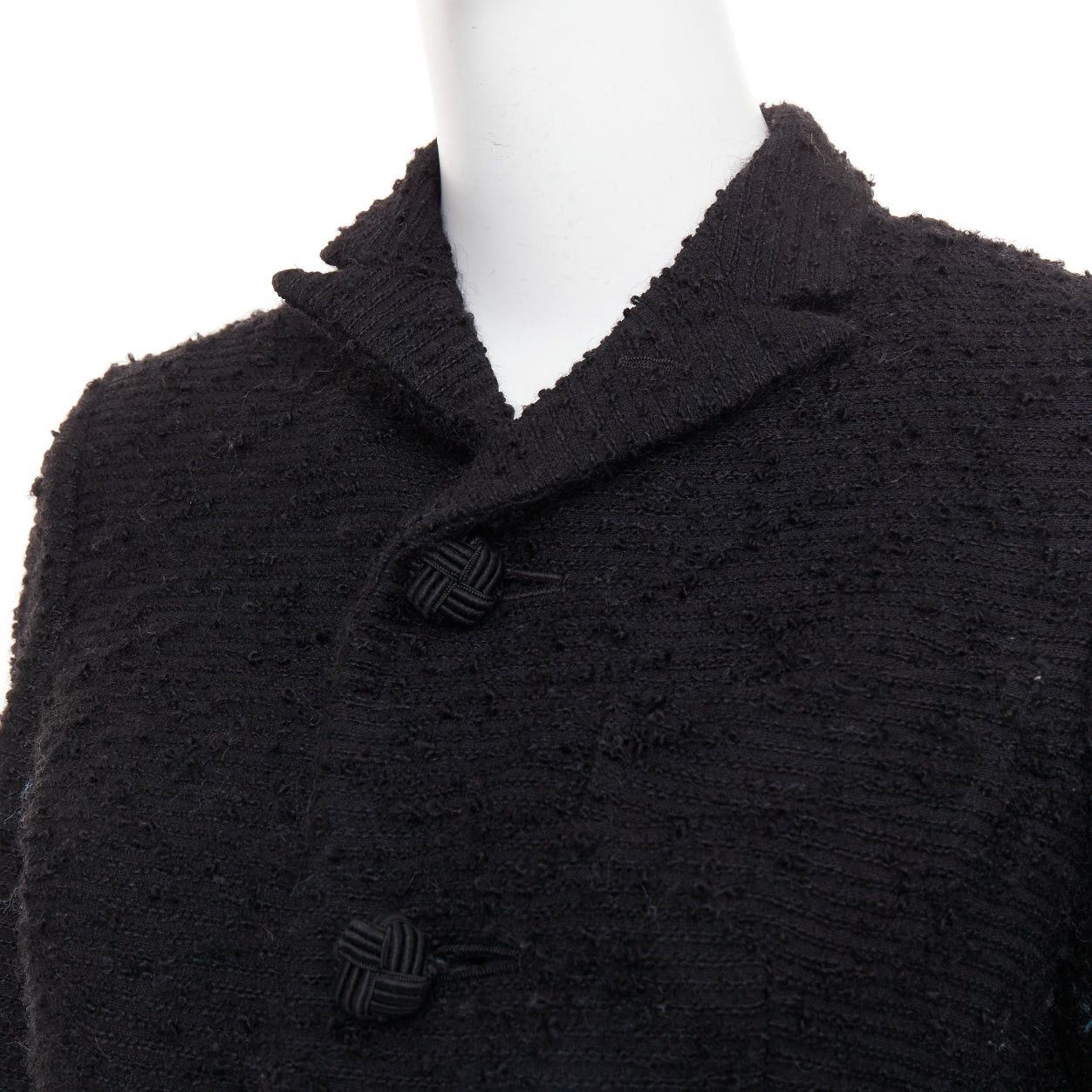 Junya Watanabe JUNYA WATANABE 2014 black wool tweed flap pocket collared coat XS Size XS / US 0-2 / IT 36-38 - 2 Thumbnail