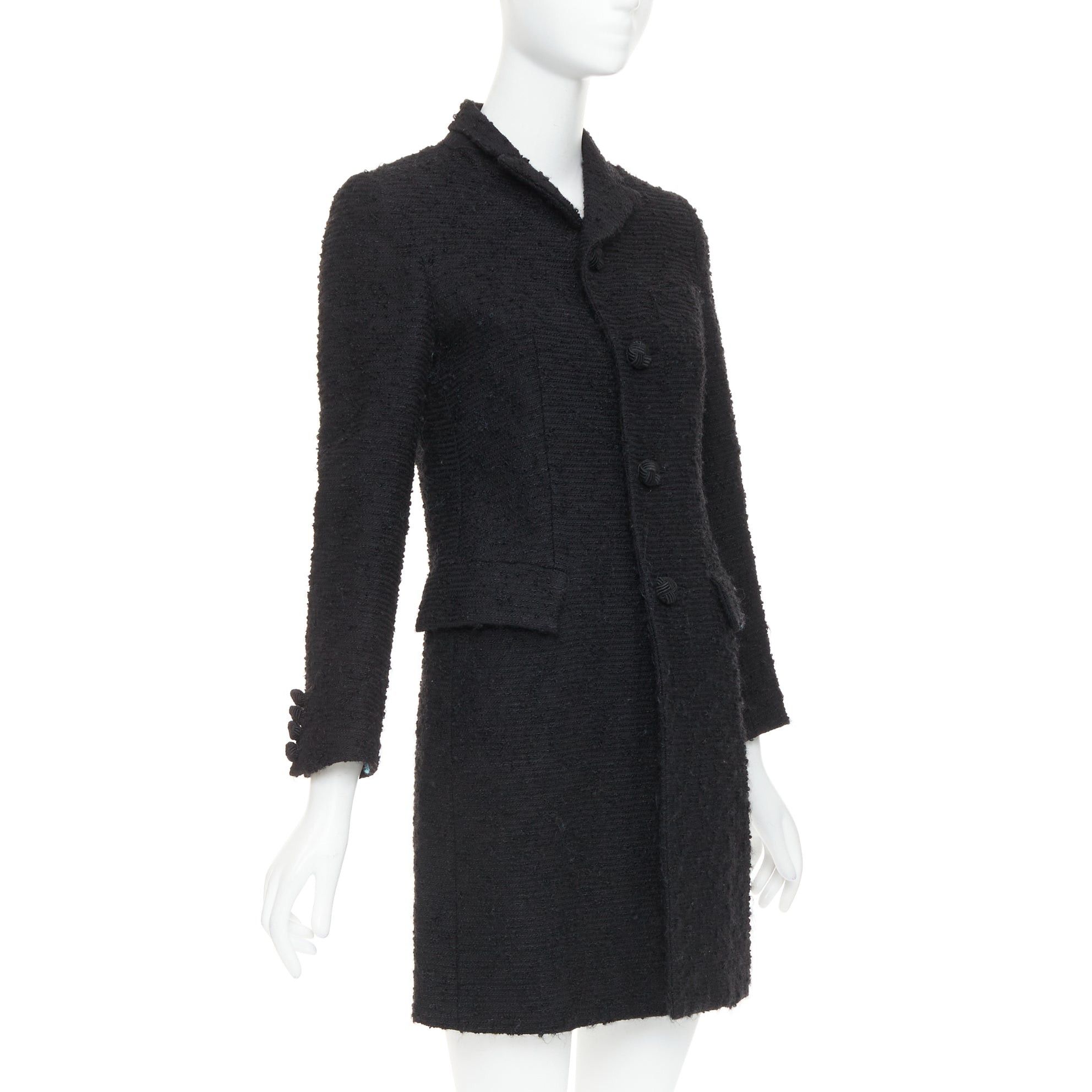Junya Watanabe JUNYA WATANABE 2014 black wool tweed flap pocket collared coat XS Size XS / US 0-2 / IT 36-38 - 4 Thumbnail