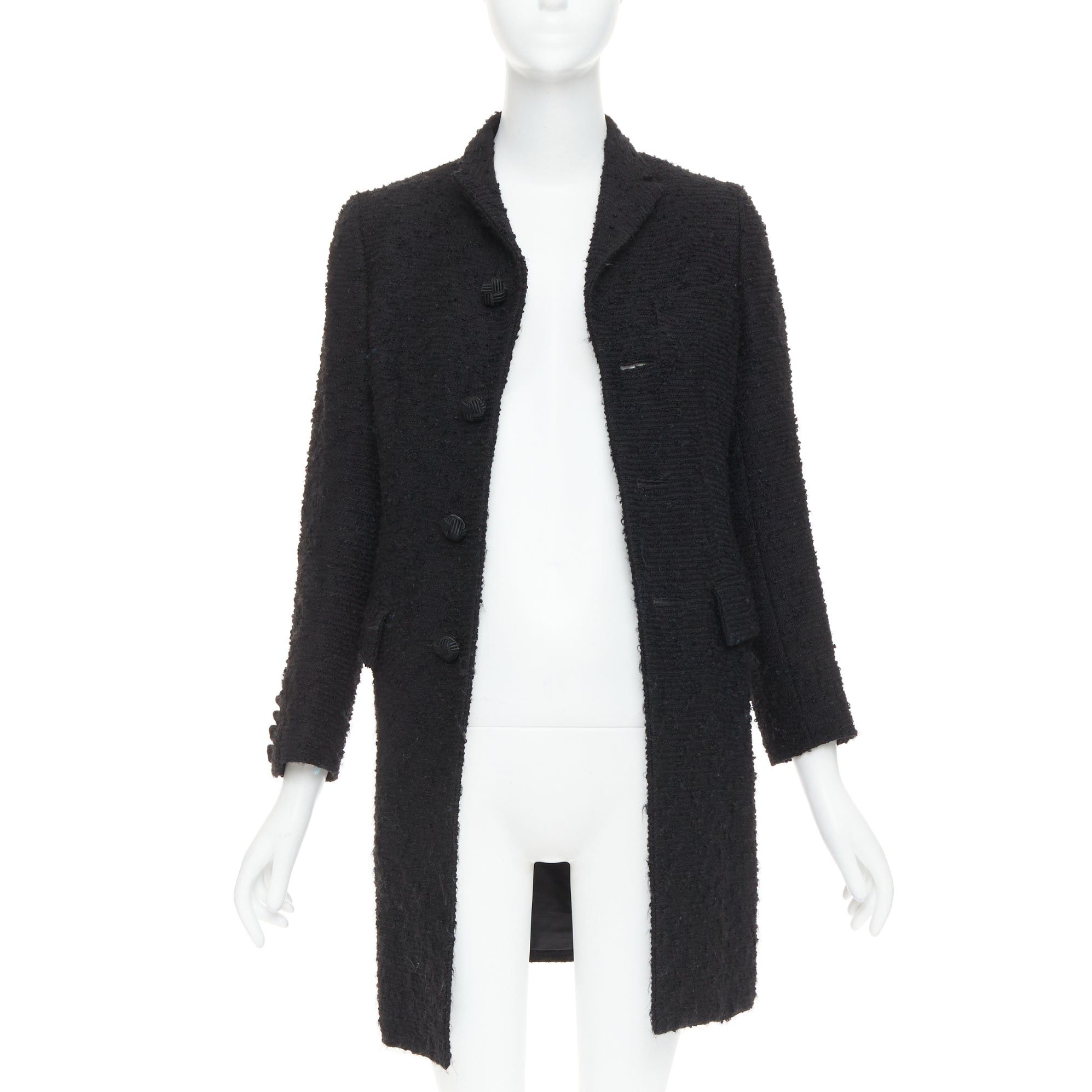 Junya Watanabe JUNYA WATANABE 2014 black wool tweed flap pocket collared coat XS Size XS / US 0-2 / IT 36-38 - 3 Thumbnail
