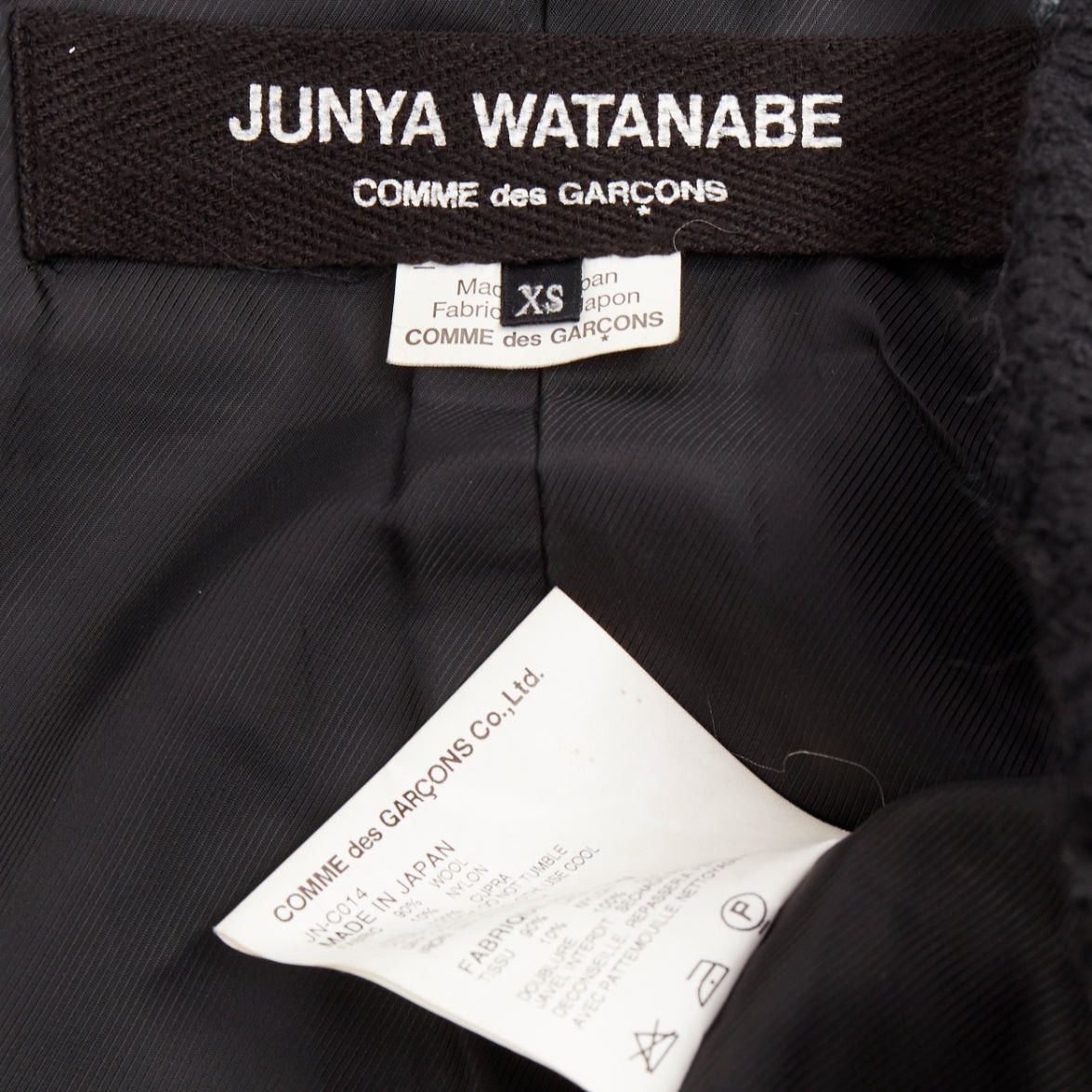 Junya Watanabe JUNYA WATANABE 2014 black wool tweed flap pocket collared coat XS Size XS / US 0-2 / IT 36-38 - 9 Thumbnail