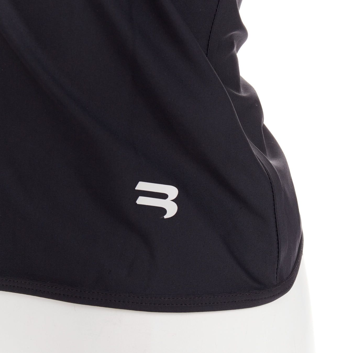 Balenciaga BALENCIAGA Demna 2022 black spandex white logo deconstructed top FR36 S Size S / US 4 / IT 40 - 2 Thumbnail