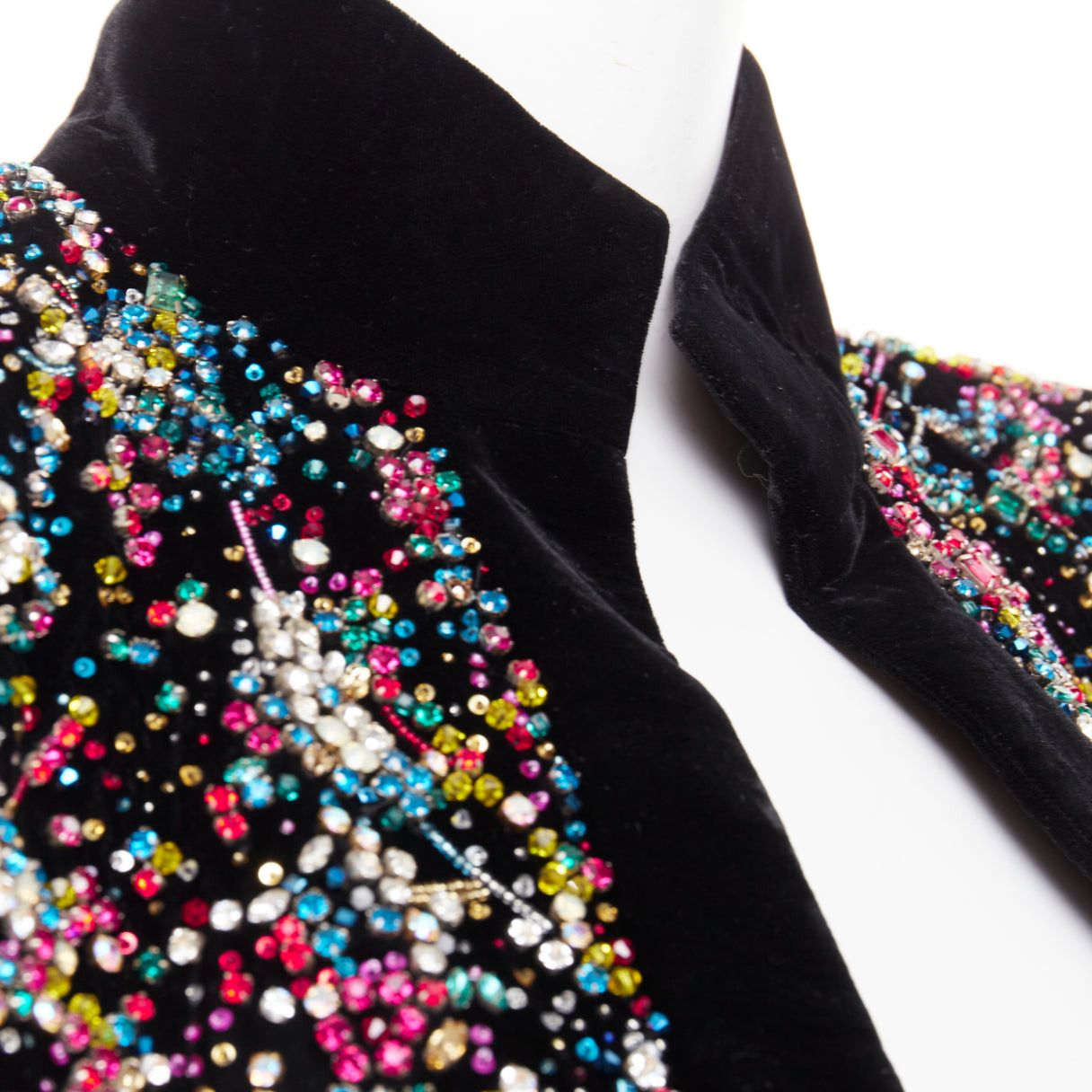 Alexandre Vauthier rare ALEXANDRE VAUTHIER COUTURE SS2021 Runway black velvet rhinestone crystal embellished crop jacket Size S / US 4 / IT 40 - 9 Thumbnail