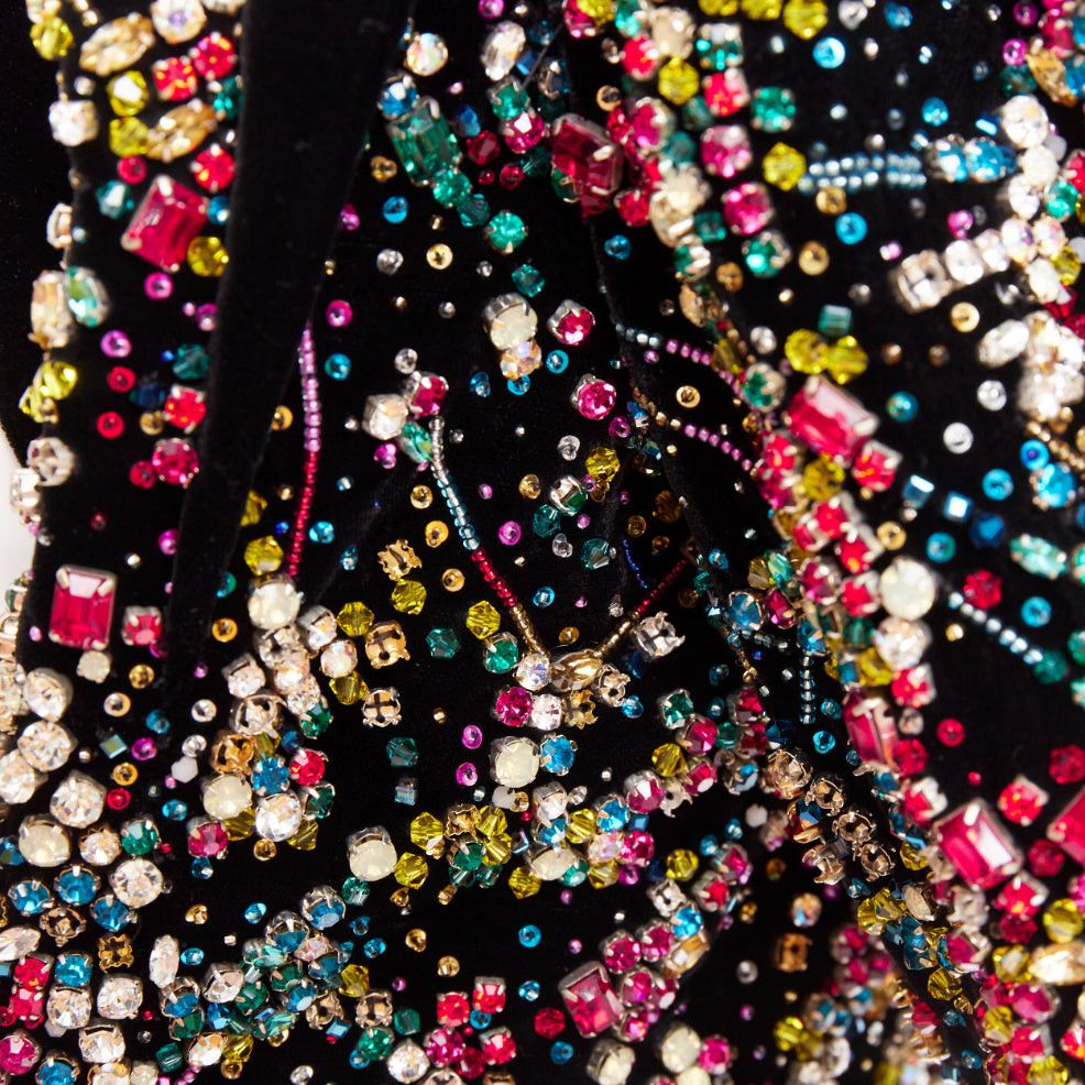 Alexandre Vauthier rare ALEXANDRE VAUTHIER COUTURE SS2021 Runway black velvet rhinestone crystal embellished crop jacket Size S / US 4 / IT 40 - 8 Thumbnail