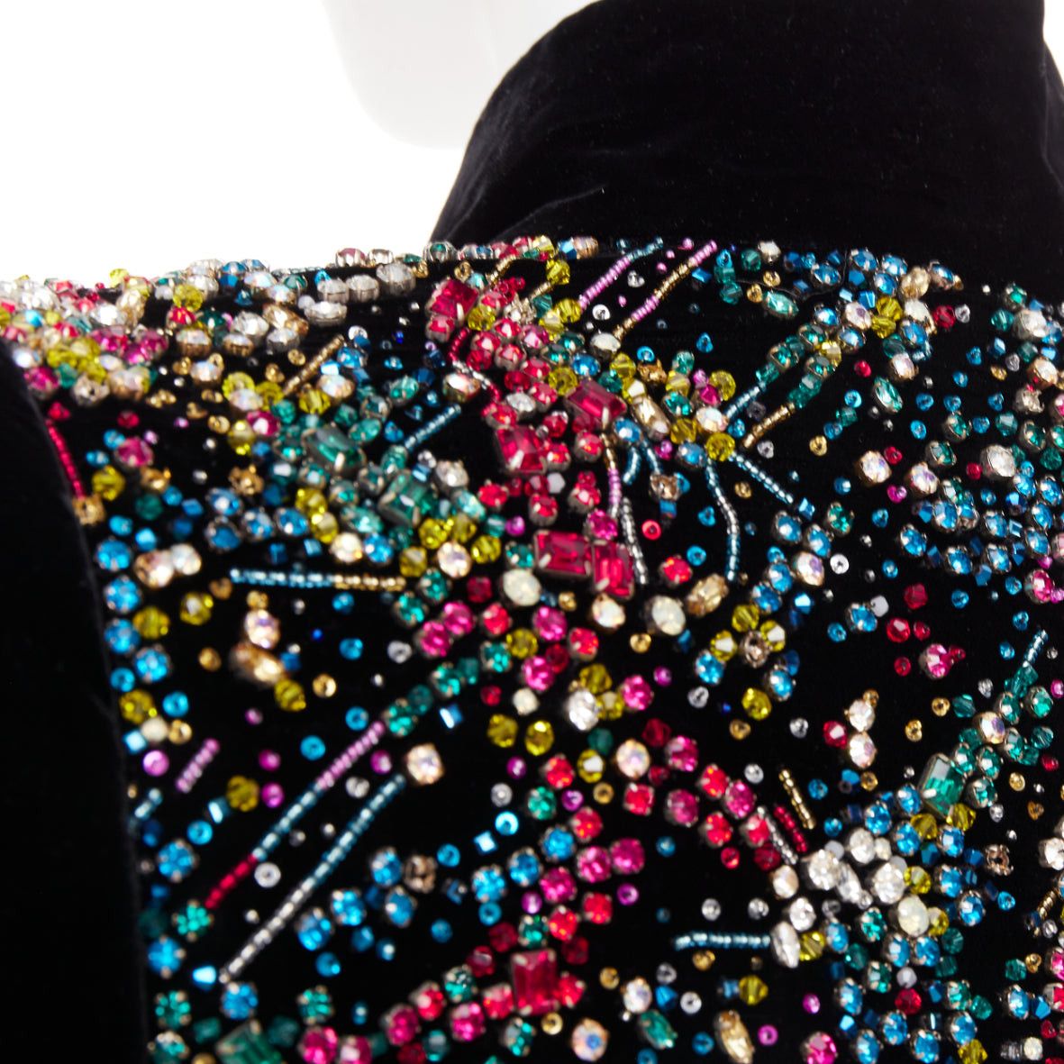 Alexandre Vauthier rare ALEXANDRE VAUTHIER COUTURE SS2021 Runway black velvet rhinestone crystal embellished crop jacket Size S / US 4 / IT 40 - 2 Thumbnail