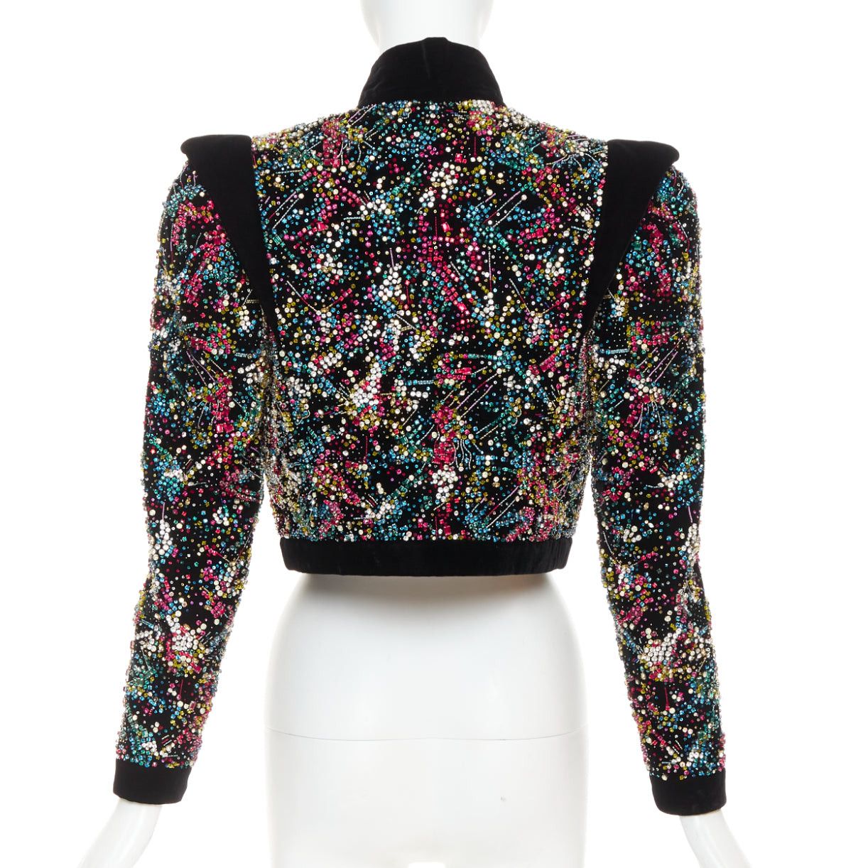 Alexandre Vauthier rare ALEXANDRE VAUTHIER COUTURE SS2021 Runway black velvet rhinestone crystal embellished crop jacket Size S / US 4 / IT 40 - 5 Thumbnail