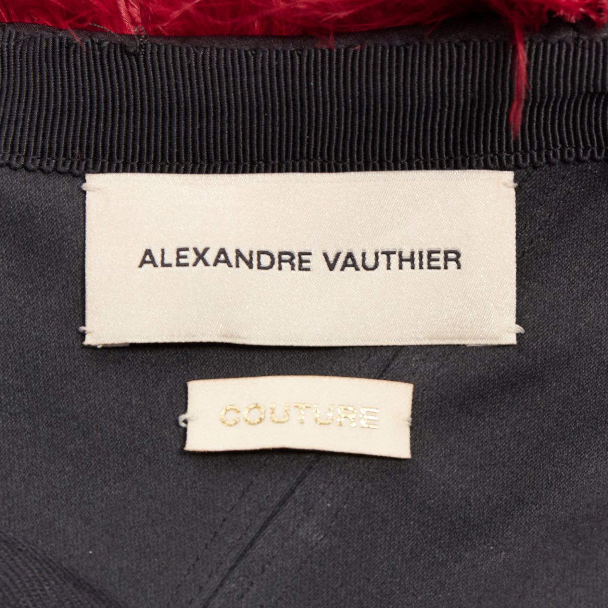 Alexandre Vauthier rare ALEXANDRE VAUTHIER COUTURE SS2022 Runway black red ostrich feather strapless mini dress Size S / US 4 / IT 40 - 10 Thumbnail