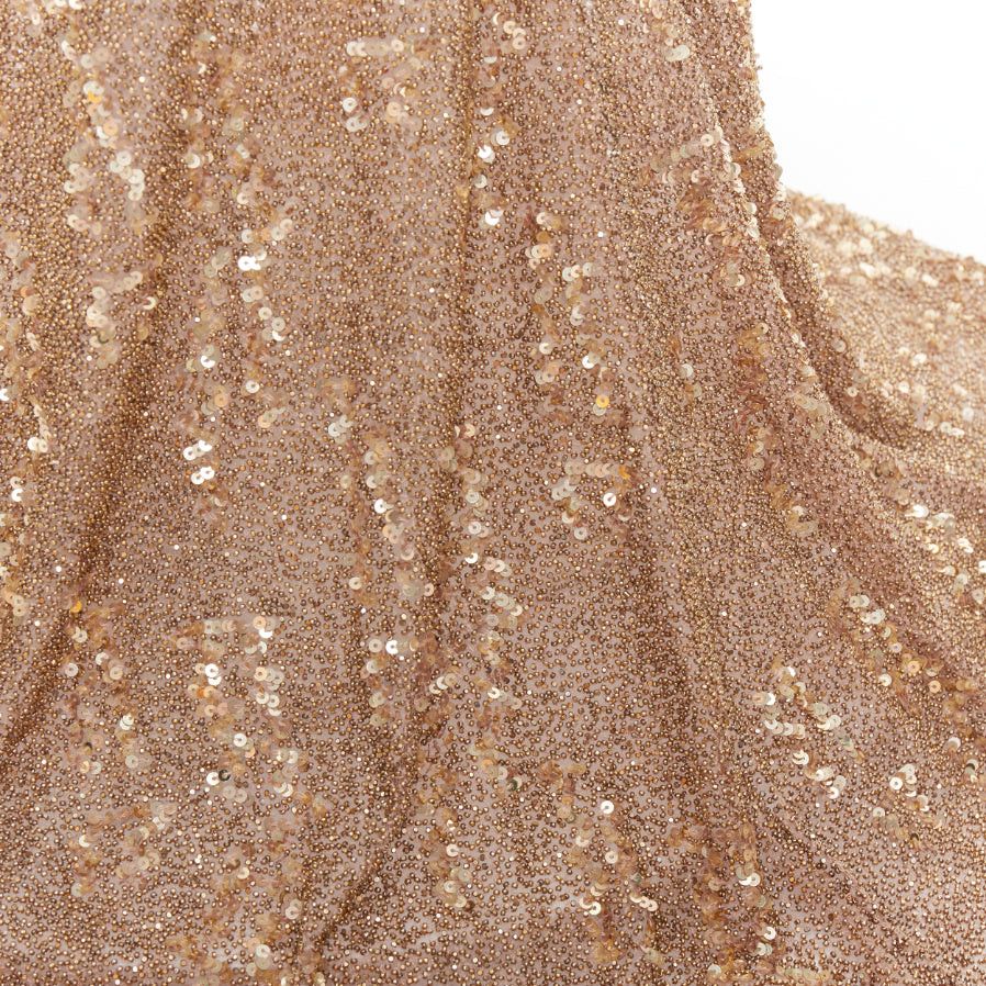 Alexandre Vauthier rare ALEXANDRE VAUTHIER COUTURE Prototype gold micro bead sequin embellished plunge neck evening gown Size S / US 4 / IT 40 - 7 Thumbnail