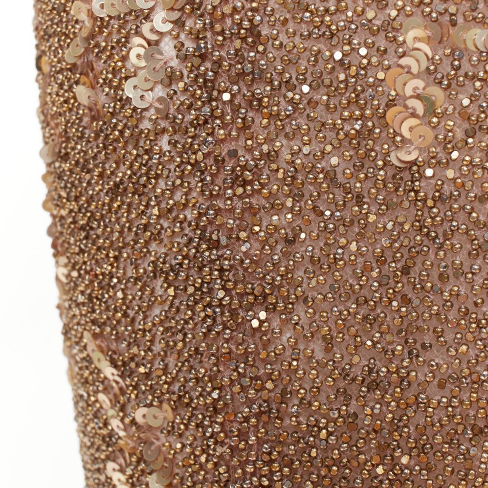 Alexandre Vauthier rare ALEXANDRE VAUTHIER COUTURE Prototype gold micro bead sequin embellished plunge neck evening gown Size S / US 4 / IT 40 - 10 Thumbnail