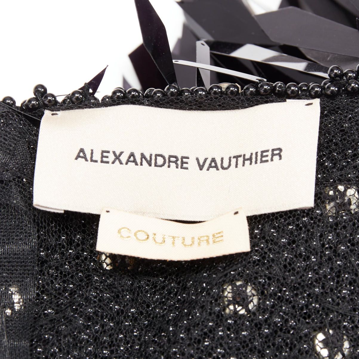 Alexandre Vauthier rare ALEXANDRE VAUTHIER COUTURE AW2023 Runway black filigree pailette bead encrusted long sleeve bodysuit top Size S / US 4 / IT 40 - 12 Thumbnail