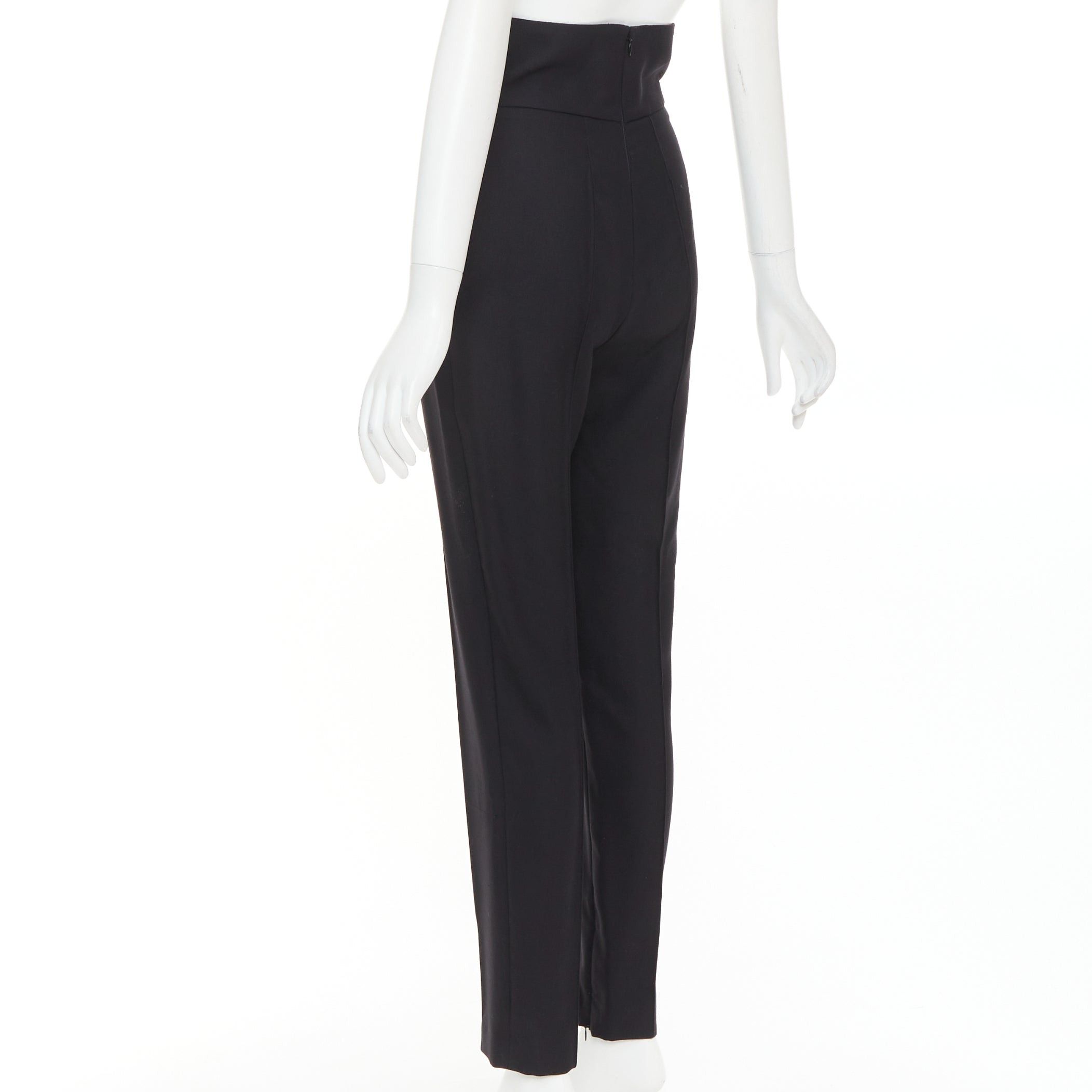 Alexandre Vauthier ALEXANDRE VAUTHIER black 100% wool high waisted pleat front cropped pants FR36 M Size 27" / US 4 / IT 40 - 6 Thumbnail